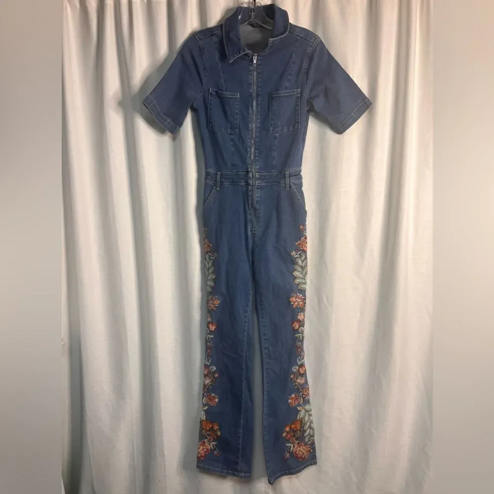 Driftwood x Free People Embroidered Denim Jumpsuit - Picture 5 of 8